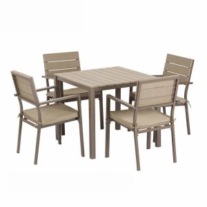 Quality Lightweight L55cm H86cm Chair 5 Piece Rattan Bistro Set Removable for sale