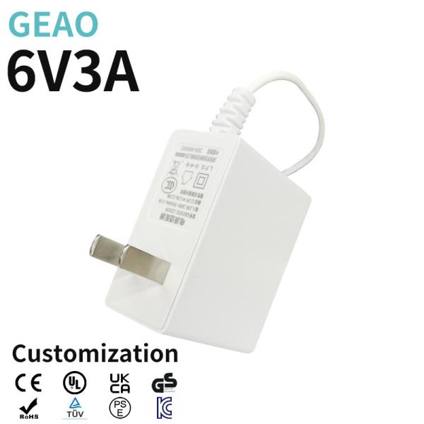 Buy Industrial 6V 3A Wall Mount Power Adapters 18W 100VAC - 240VAC at wholesale prices