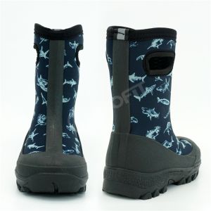 Shark Printed Neoprene Waterproof Rain Boots