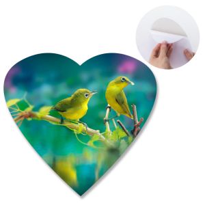 Heart - Shaped Adhesive 3D Lenticular Stickers With Sea Animal Design