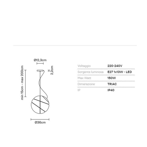 Italian glass ball white pendant lights living room restaurant bedroom Armilla Pendant lamp(WH-GP-149)