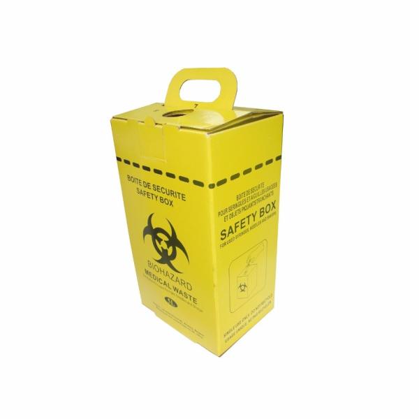 5L Safety box, Disposable Medical Cardboard Safety Box, Safety Box For Syringe,Needles and sharps, 5 Liters