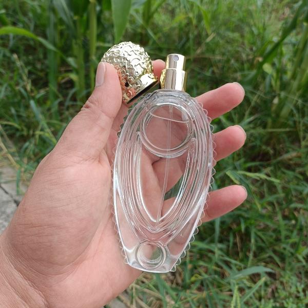 55ML Perfume Spray Bottle Crystal White Glass Double Fish Play Beads