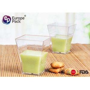 Transparent Plastic Square Cups PS Material FDA LFBG Certificate