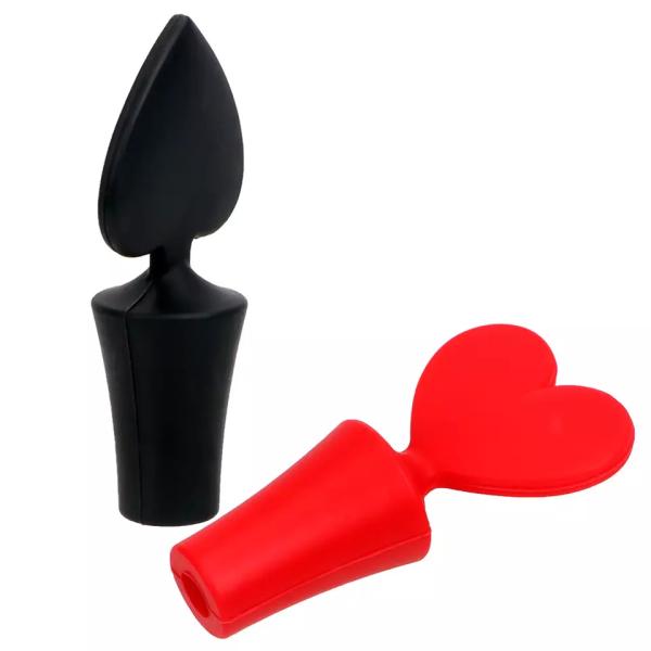 Fresh-keeping Gel Cork Silicone Bottle Stopper Cute Top Poker Bar Accessories Wine Pourer