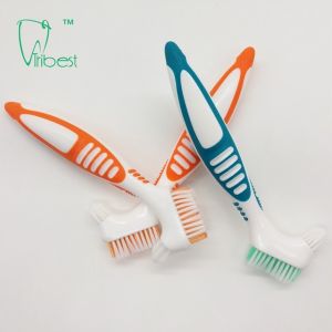 Nylon Bristle Oral Care Denture Tooth Brush Two Head