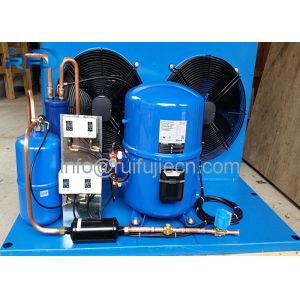 Blue Color Water Cooled Condenser , Maneurop Hermetic Compressor Condenser Unit