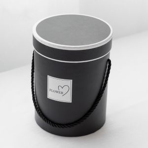 Handled 180mm Height Cardboard Packaging Boxes , Cylinder Gift Boxes With Lids