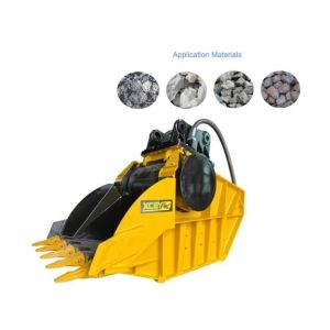Efficient Crusher Bucket With Hydraulic System 160 Liters/Min Operating Flow