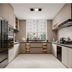 Foshan Factory Matt White Kitchen Cabinet Customized