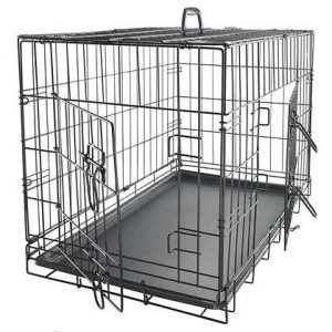 Easy Assembly Composite Pan 46cm Black Metal Dog Cage
