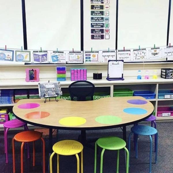 Colorful Magnetic Removable Dry Erase Table Spot