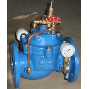Hydraulic Control Pressure Reducing Valves DN100 PN16 With Double Gauge