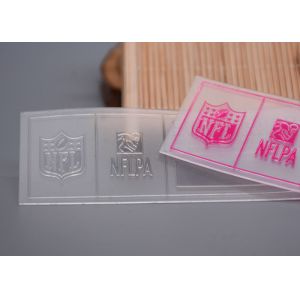 Customized Transparent TPU Printing Shiny Silicone Logo For Clothing