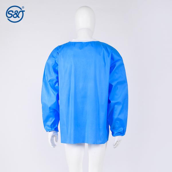 Cheap Disposable dental non-woven lab gown hospital long sleeve short coat for doctor and nurse
