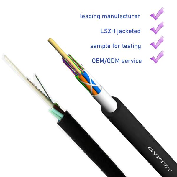 Buy GYFTZY Metal Free Unarmored G652D Flame Retardant LSZH Jacketed 4 Core Single Mode Fiber Optic Cable at wholesale prices