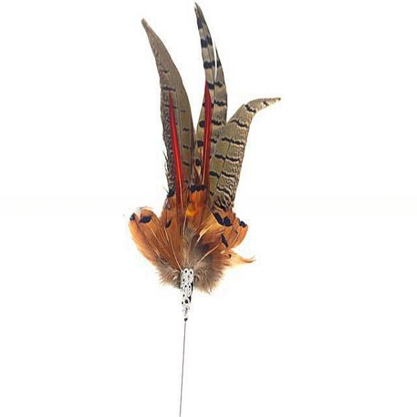 6*30Cm Reeve Pheasant Feather Hat Pin , Event Party Feather Brooches For Hats