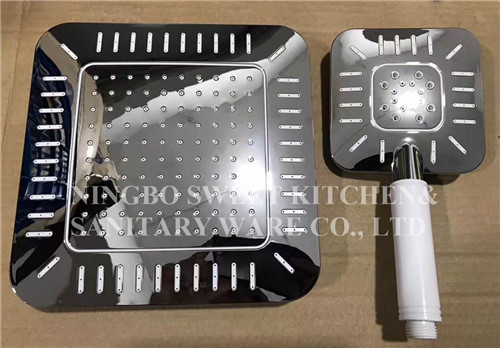 Hot sell Chrome plating shower head hand shower set square overhead shower rain shower kit