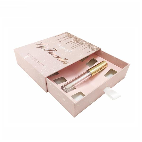 Buy Paperboard Pink Gift Cosmetic Packaging Boxes Lipstick With Drawer at wholesale prices