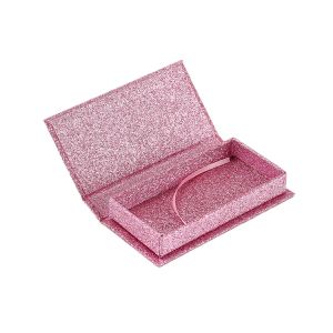 Custom Logo Pink Glitter False Eyelash Retail Stand Box with Cardboard Structure