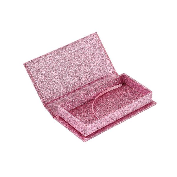 Buy Custom Logo Pink Glitter False Eyelash Retail Stand Box with Cardboard Structure at wholesale prices