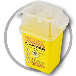 1 Litre Sharps disposal container, Sliding Lid, Red,Sharps Container |