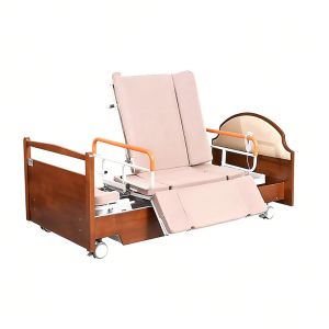 Multifunctional Electric Rotary Nursing Beds Solid Wood Metal Material Elderly