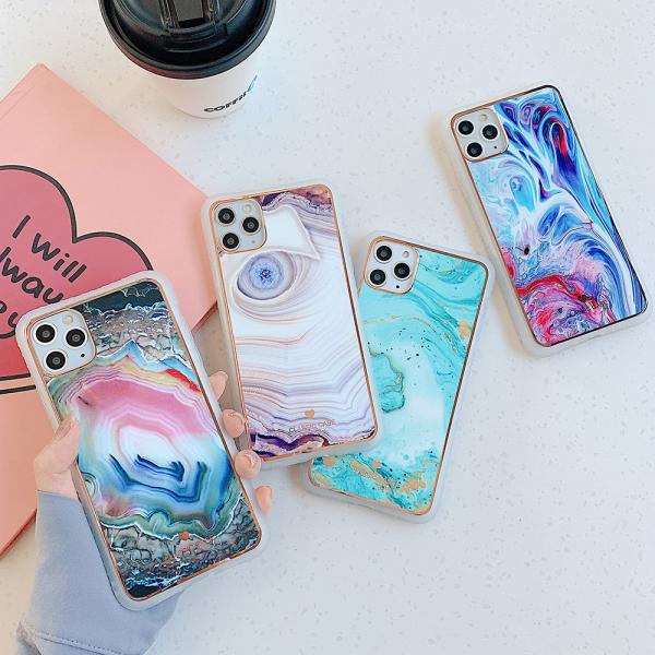 Buy Luxury Marble Phone Cases TPU Scratchproof Lasered Glass Cover at wholesale prices