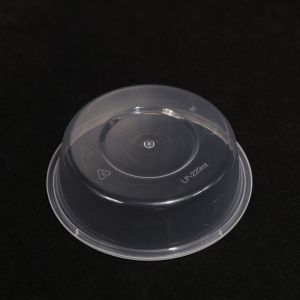 Disposable 220ml Round Plastic PP Lunch Box With Snap On Lid For Snack