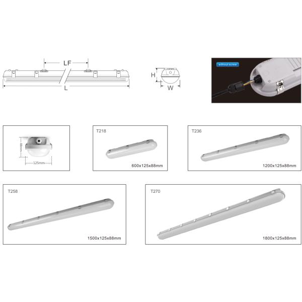 40W 5 Years Warranty IP65 LED Tri-proof Light For Warehouse Parking Lot