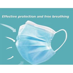 Odorless Medical Consumable Supplies Blue Hypoallergenic Face Mask