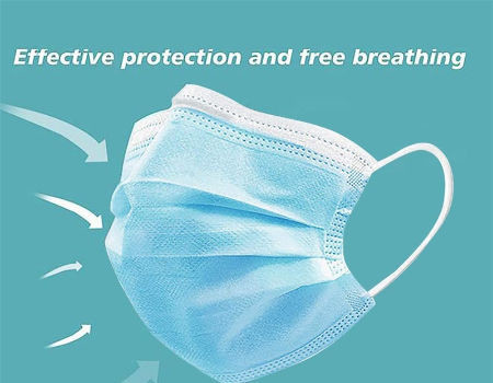 Buy Odorless Medical Consumable Supplies Blue Hypoallergenic Face Mask at wholesale prices
