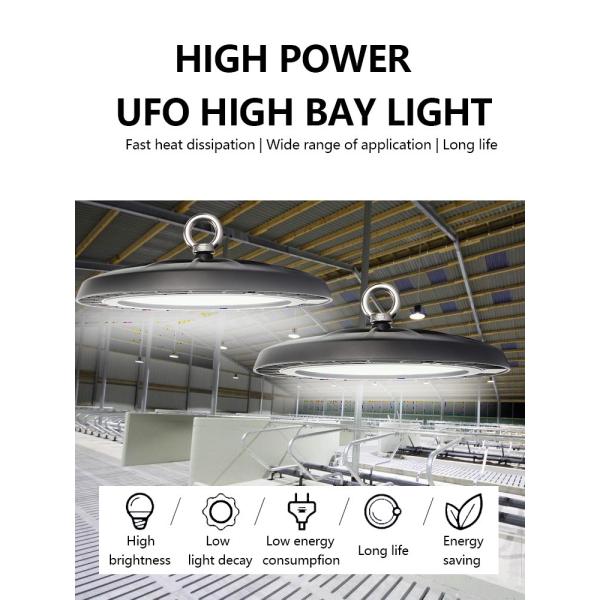 KCD Super Market High Lumen Engineering Industry Lighting IP65 100W 150W 200W 3000k Long Life UFO LED Light High Bay