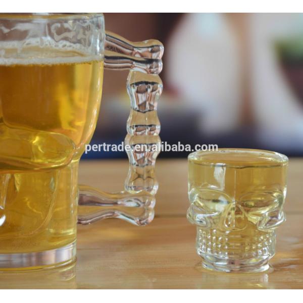 Machine Made Embossed Skull 1.5 Oz Shot Glasses
