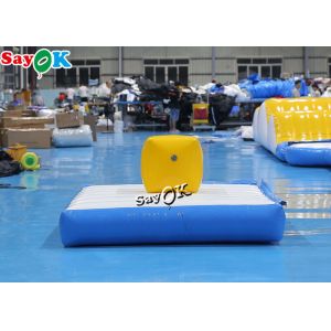 Custom 2x2m Inflatable Amusement Park Blue Cube Blow Up Water Trampoline