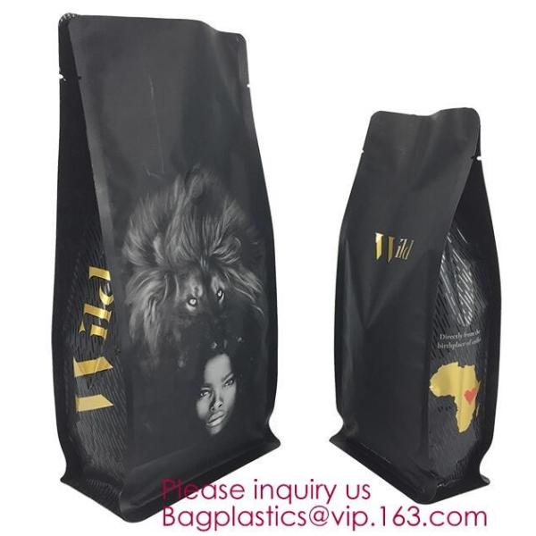 Custom Printing Aluminum Foil Flat Bottom Pouch Bag Wholesale Square Bottom