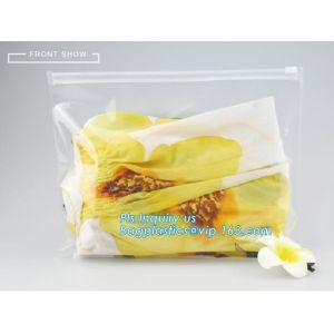 plastic bag with zip lock for cosmetic, slide lock poly bag, standing up zip