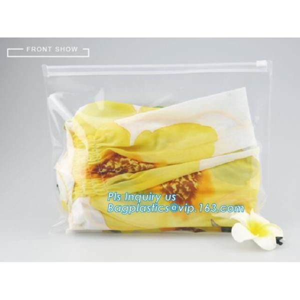 plastic bag with zip lock for cosmetic, slide lock poly bag, standing up zip