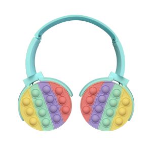 12m Bluetooth Wireless Headphones Silicone Pop Toy Colorful Lovely Headset Girls