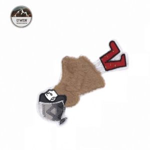 Brown Coat Little Girl Sew On Embroidered Patches 22.5 * 12CM Size towel