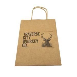 Custom Brown Kraft Paper Shopping Bag Recyclable Paper Gift Bags With Handles