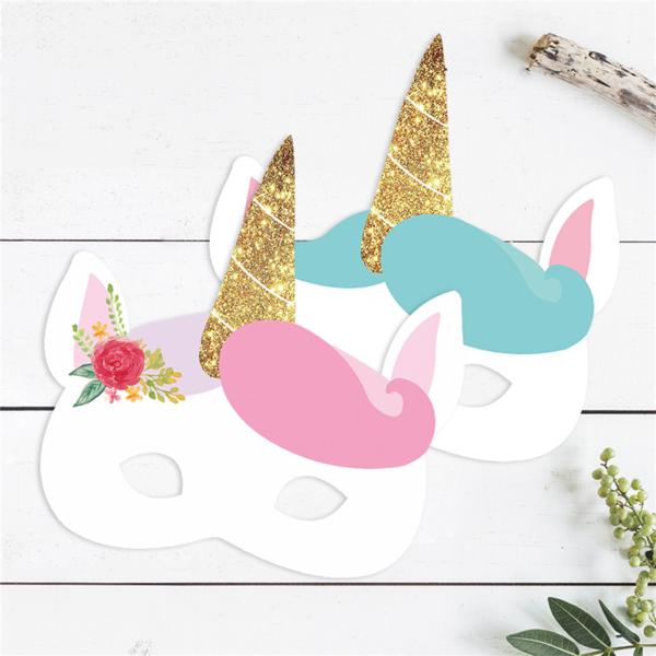 Buy Birthday Unicorn Recycled Paper Mask For Kids 7.5 X 7.5 Inch Customized Design at wholesale prices