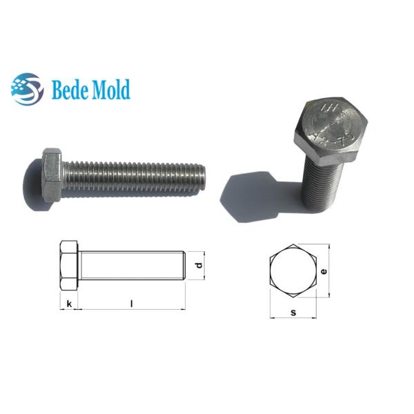 Diameter M20 Stainless Steel Bolt A2-70 Full Thread Length 30~200mm DIN 933 Standard