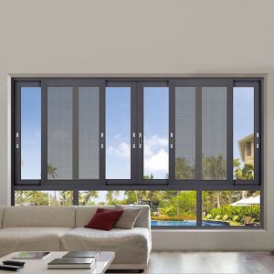 Bedroom One-piece Seamless Welding Aluminum Casement Windows with Stainless