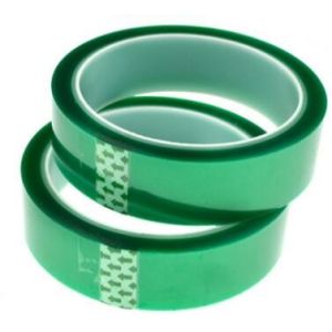 Green Polyester Silicone Adhesive Electroplating Tape Heat Resistant PET Powder