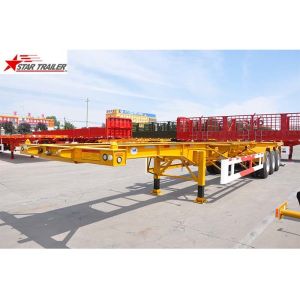 40ft Skeletal Container Trailer Straight Beam Tri Axle Mechanical Suspension