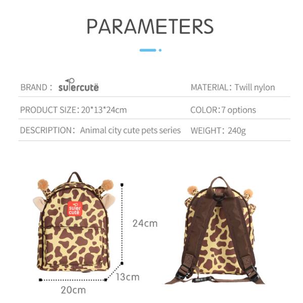 Supercute Waterproof Cute Kindergarten Backpacks Animal Kindergarten Bookbag Customizable