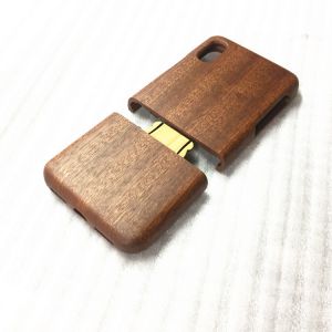 Cherry / Sapele Wood iPhone X Case Separating Type Round Edge Model