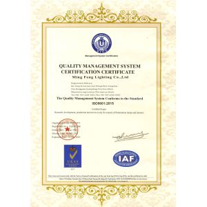Ming Feng Lighting Co.,Ltd. Certifications