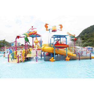 Fiberglass Kids' Water House Playground Inside Water Parks With Water Pump